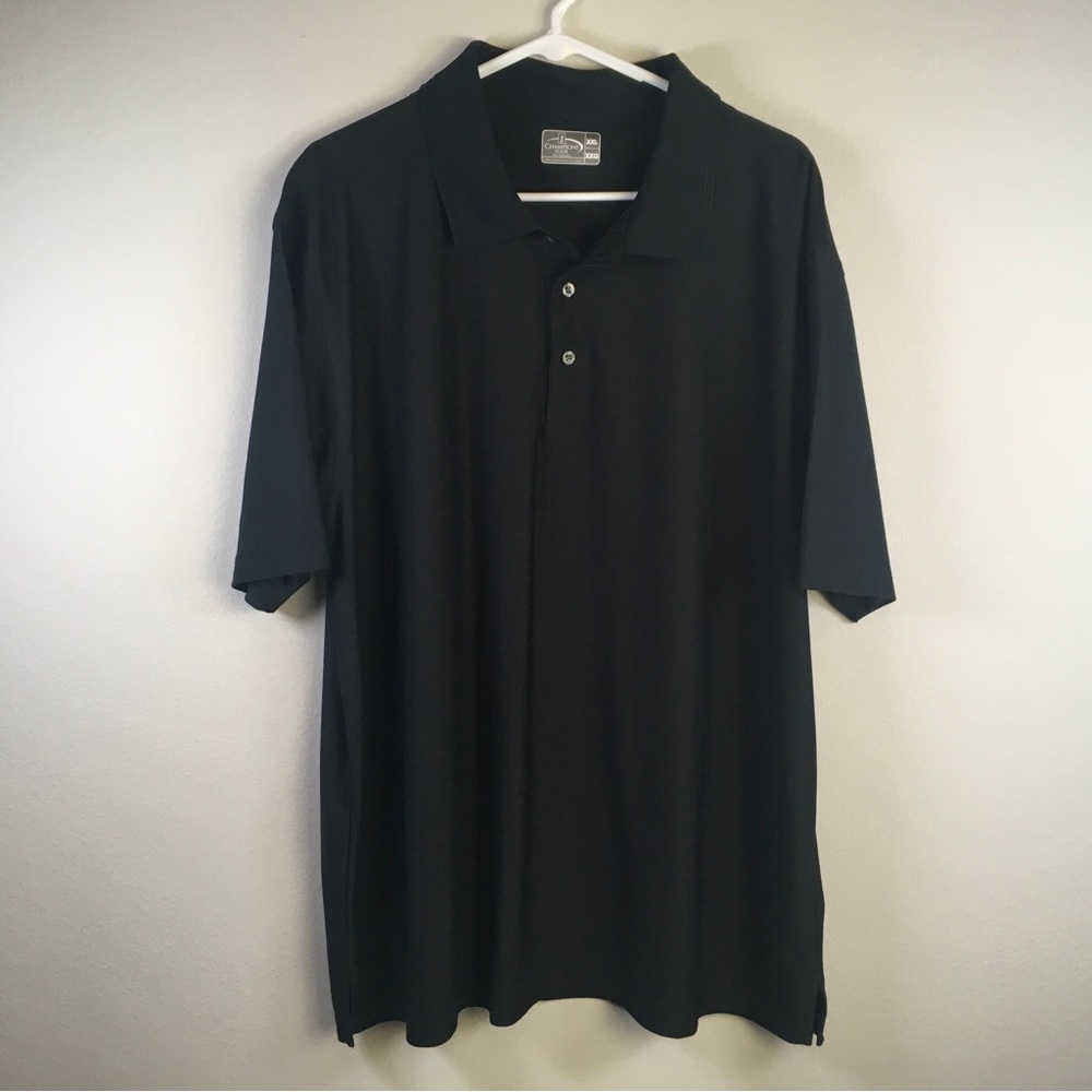 Champions Tour Polo Shirt Mens Performance Black Short Sleeve Golf Size XXL